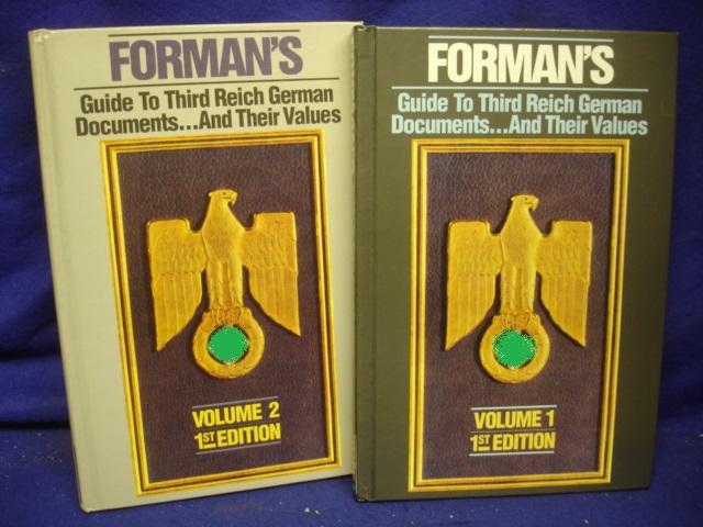 Forman's Guide to Third Reich German Documents ...and their Values. Volume 1. and 2.