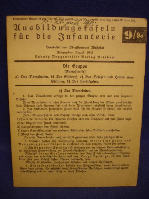 Ausbildungstafeln für die Infanterie.Nr.9/9a: Die Gruppe ( Kampfweise ).