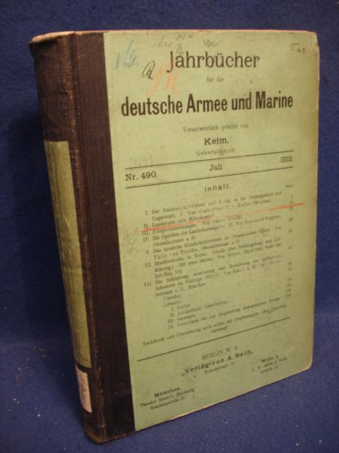 Jahrbücher für die deutsche Armee und Marine. Jahrgang 1912. Juli bis Dezember.