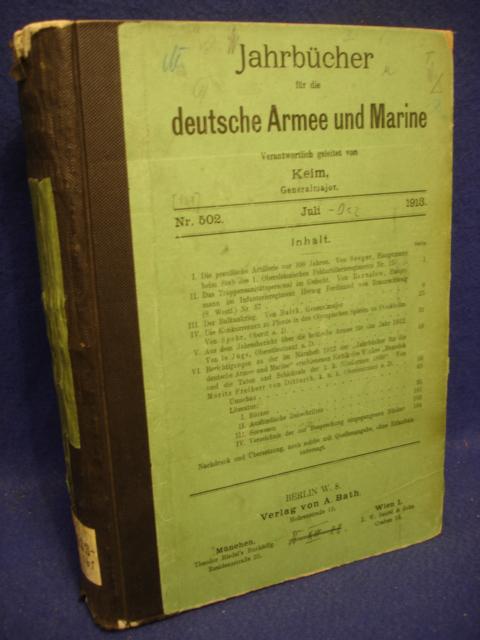 Jahrbücher für die deutsche Armee und Marine. Jahrgang 1913. Juli bis Dezember.. 