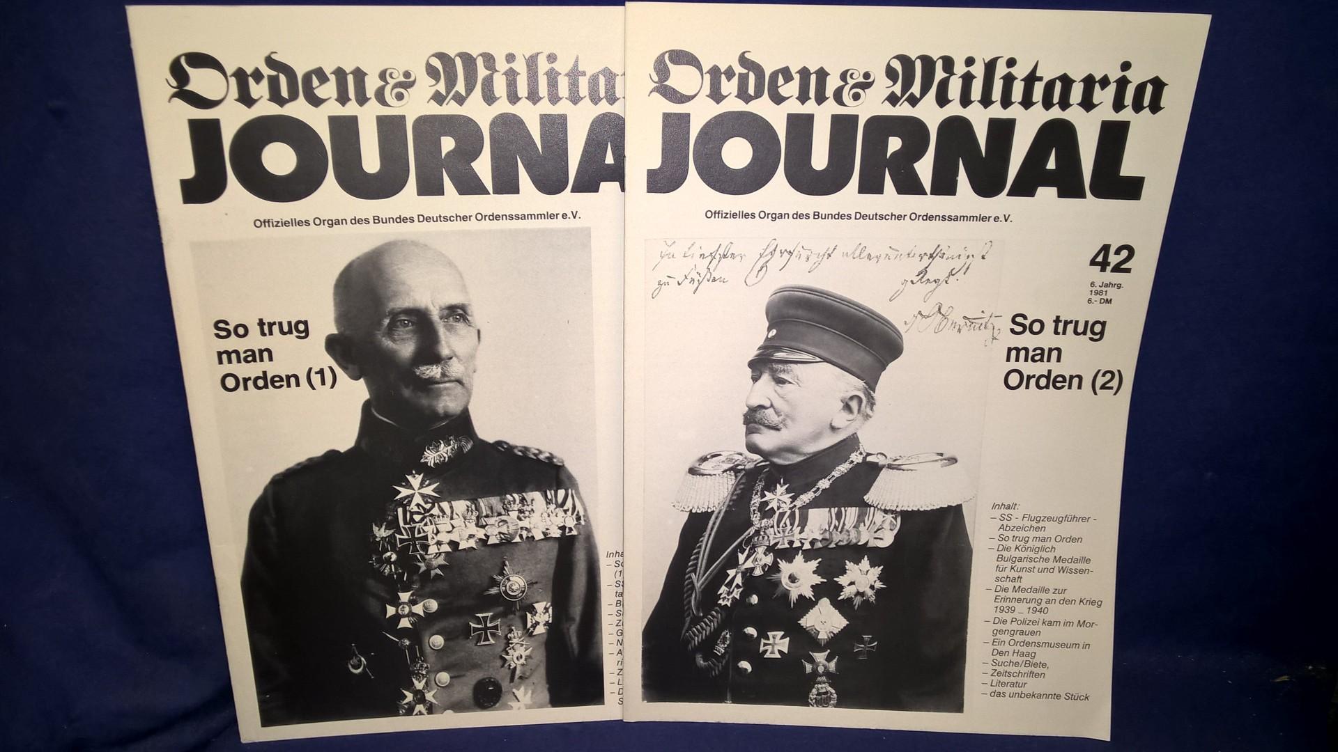 Orden&Militaria Journal. Konvolut von 2 Heften mit dem Hauptaufsatz: "So trug man Orden". Komplett!