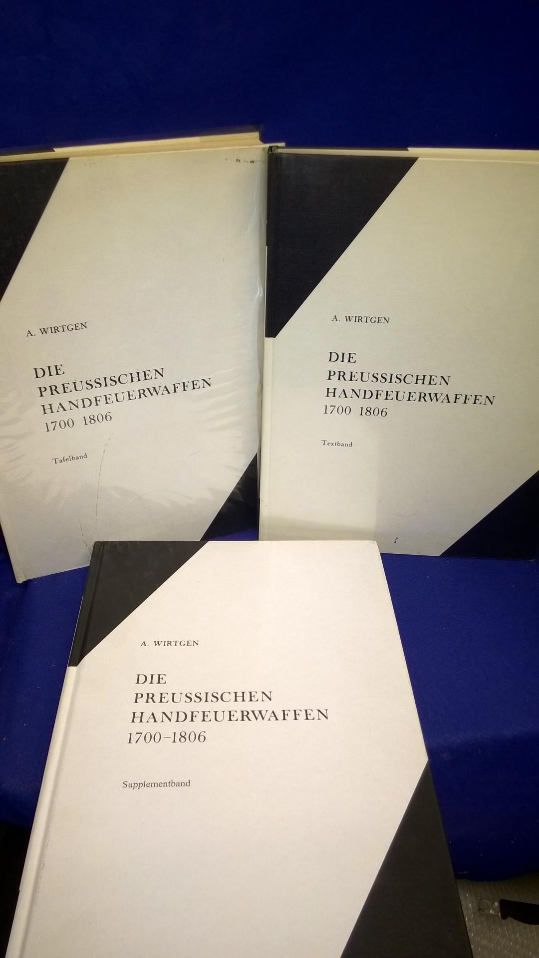 Die Preussischen Handfeuerwaffen 1700-1806. Modelle und Manufakturen - Textband & Tafelband sowie der seltene Supplementband. So komplett!