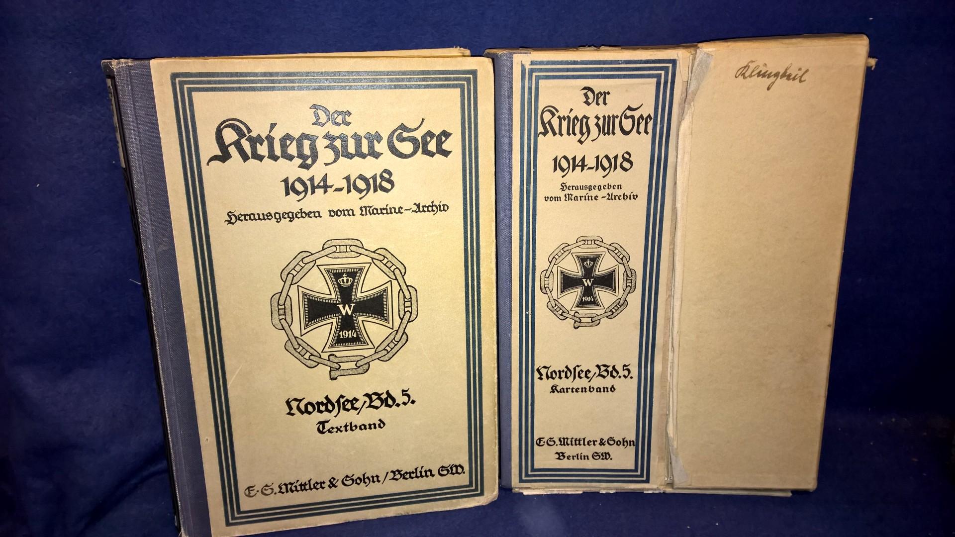 Der Krieg zur See 1914 - 1918.Nordsee,Band 5:von Januar bis Juni 1916. Text- und Kartenband,komplett mit allen Karten!