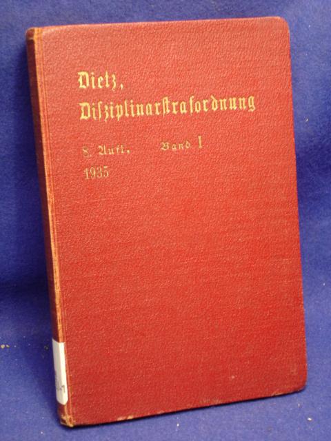 Disziplinarstrafordnung für das Heer (HDStO.) gültig für die Luftwaffe. Vom 18. Mai 1926 in der seit 16. Oktober 1935 gültigen Fassung. - Band 1 - mit dem Ergänzungsheft
