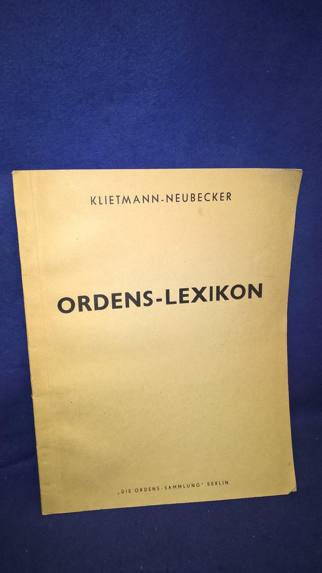 Ordens-Lexikon, Heft 1.