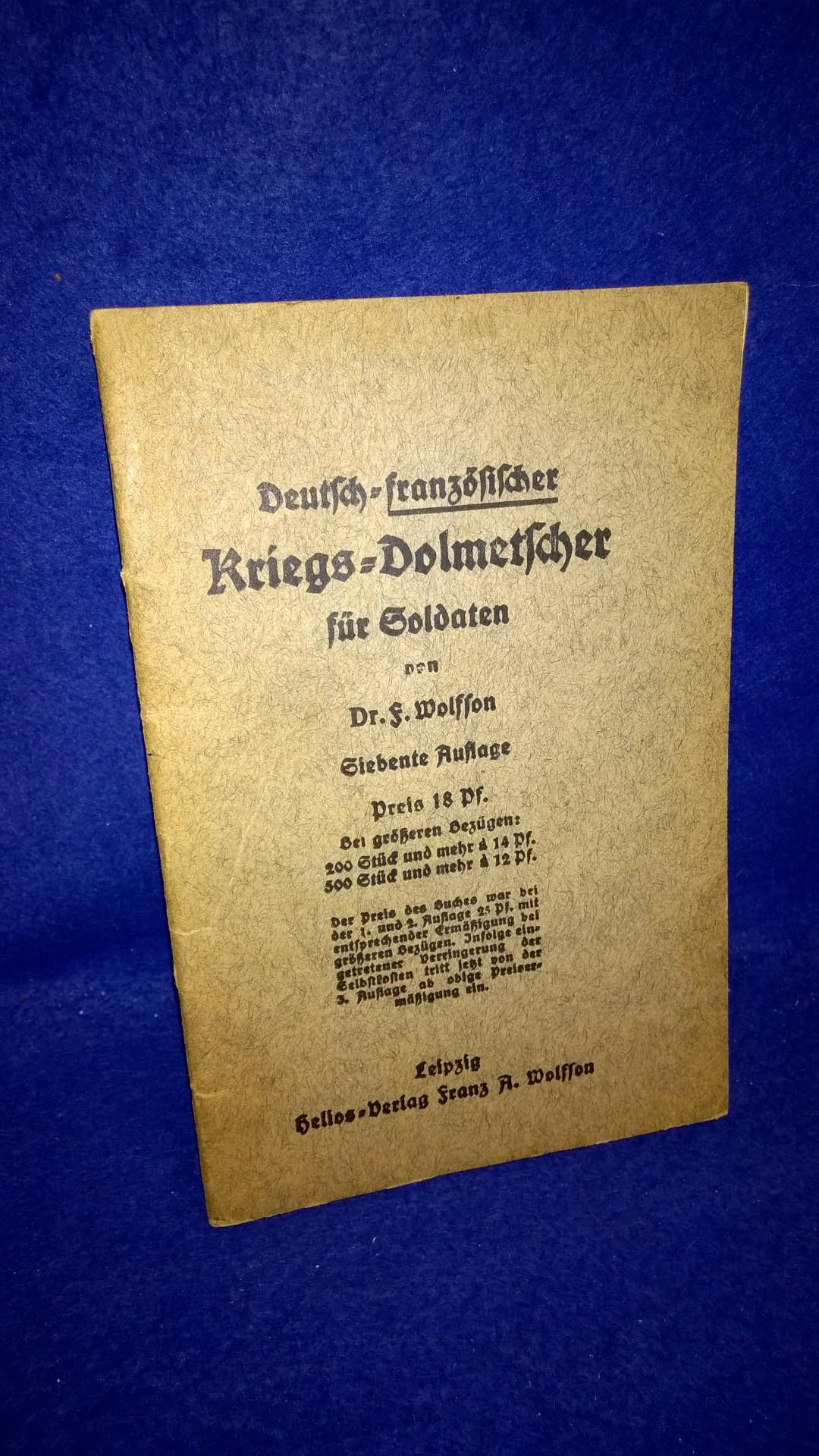 Deutsch-französischer Kriegs-Dolmetscher für Soldaten.